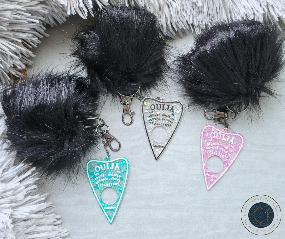 Ouija Pom Pom Key Ring and Lanyard Clip