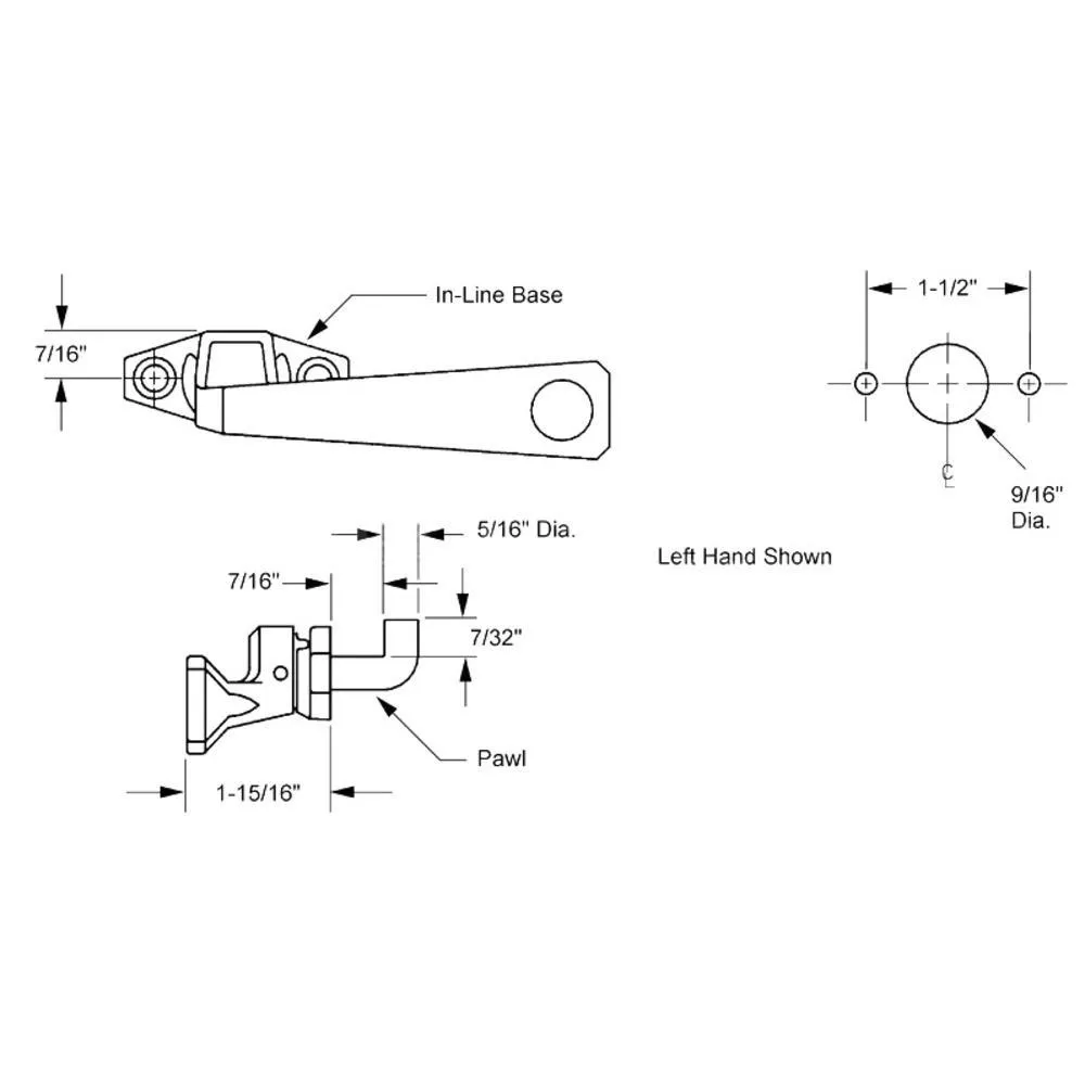 Truth Hardware Pole Operated Right Hand Cam Handle With Concealed Pawl - Chestnut Bronze