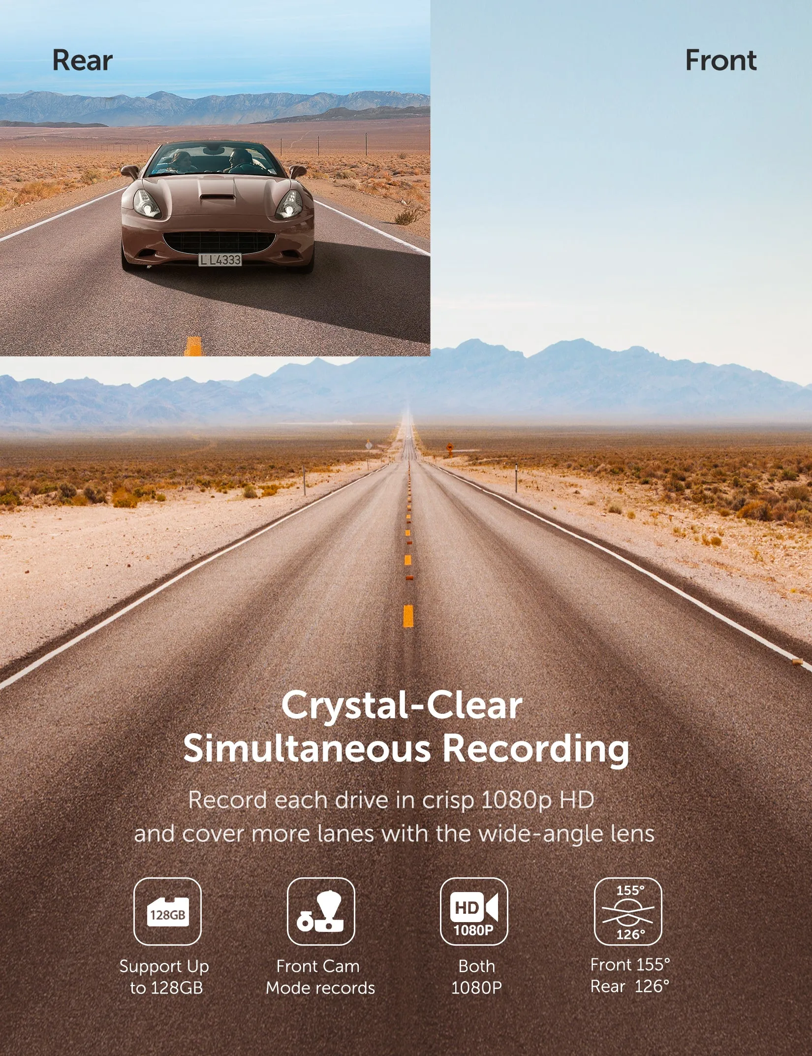 VAVA 1080P Dual Dash Cam