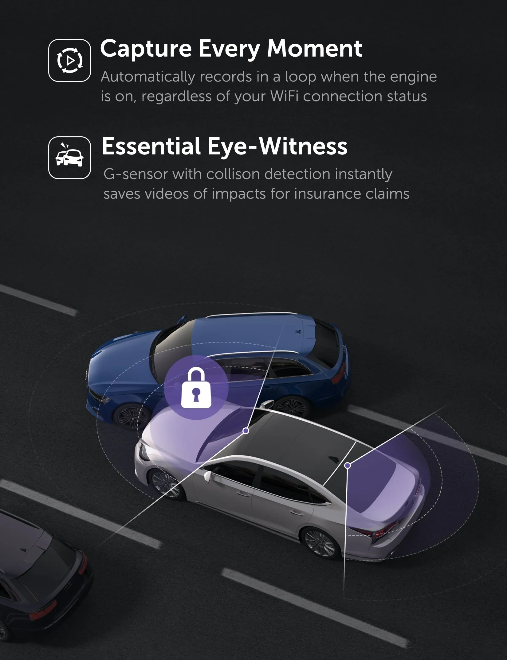 VAVA 1080P Dual Dash Cam