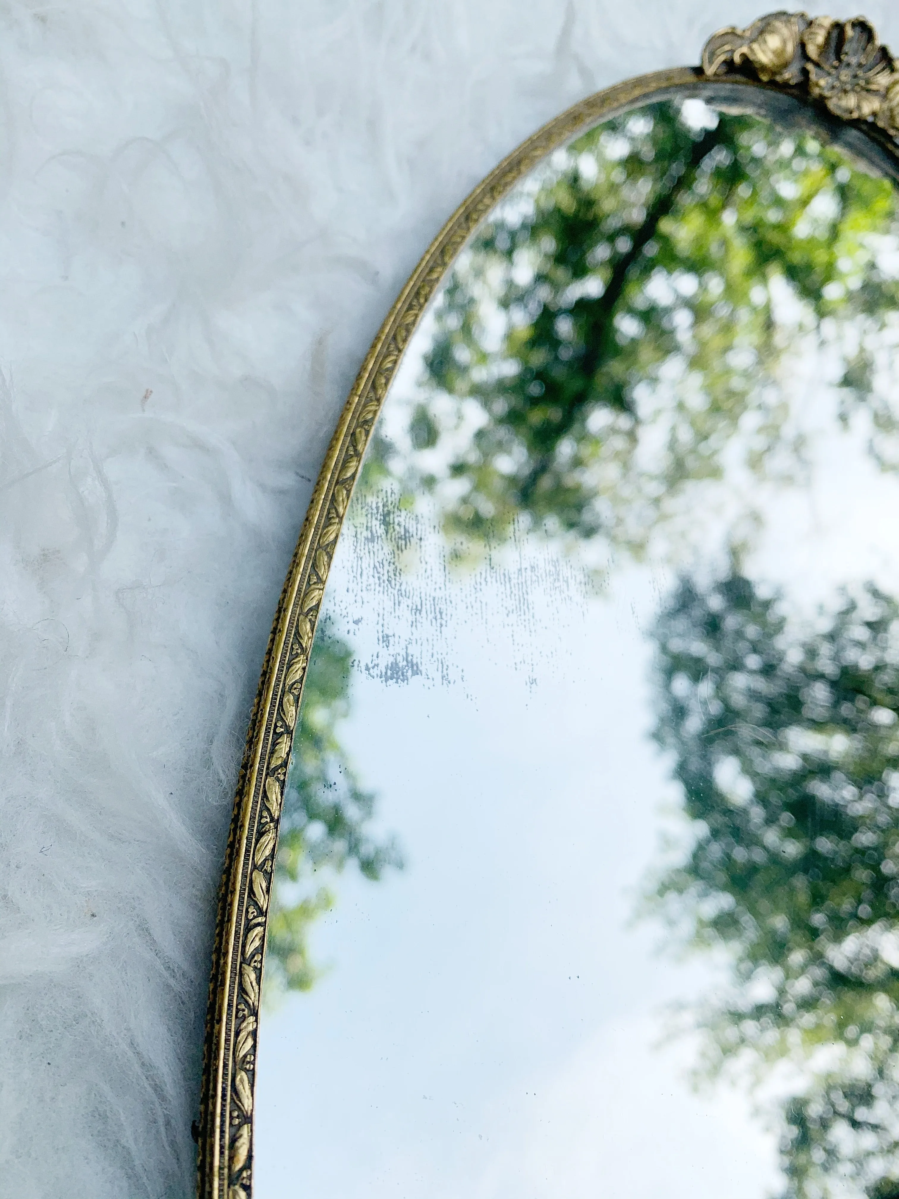 Vintage Dogwood Vanity Mirror