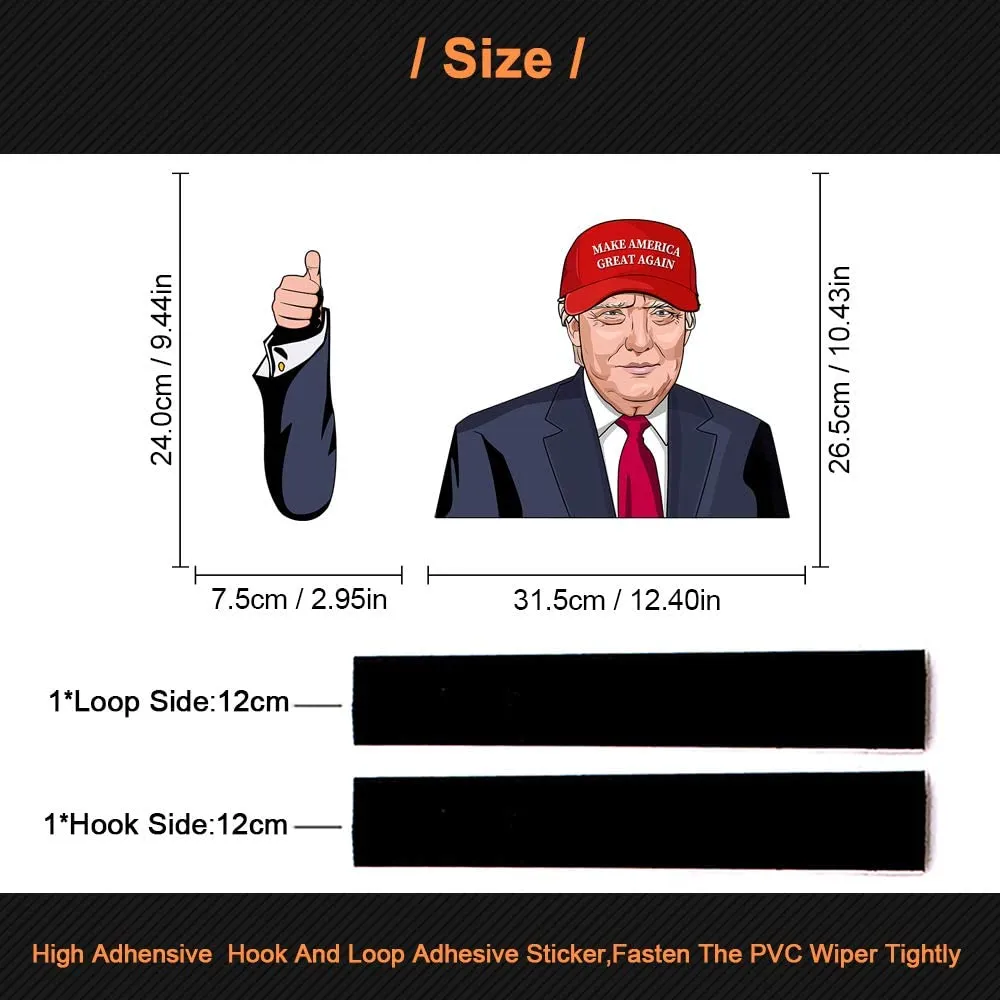 Waving Rear Window Wiper Decal Donald Trump