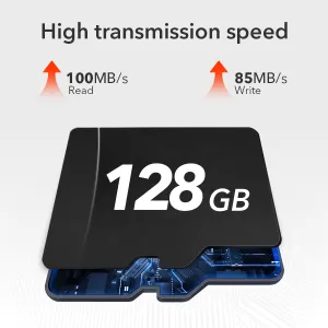 WOLFBOX Dash Cam 128GB Micro SD Card, Class 10 U3 TF Card