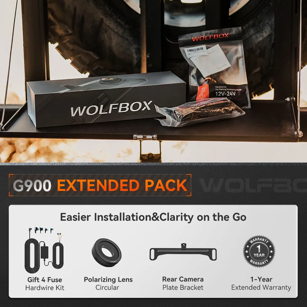 WOLFBOX G900 4K 2.5K Touch Screen Parking Monitoring Dash Cam Smart Mirror