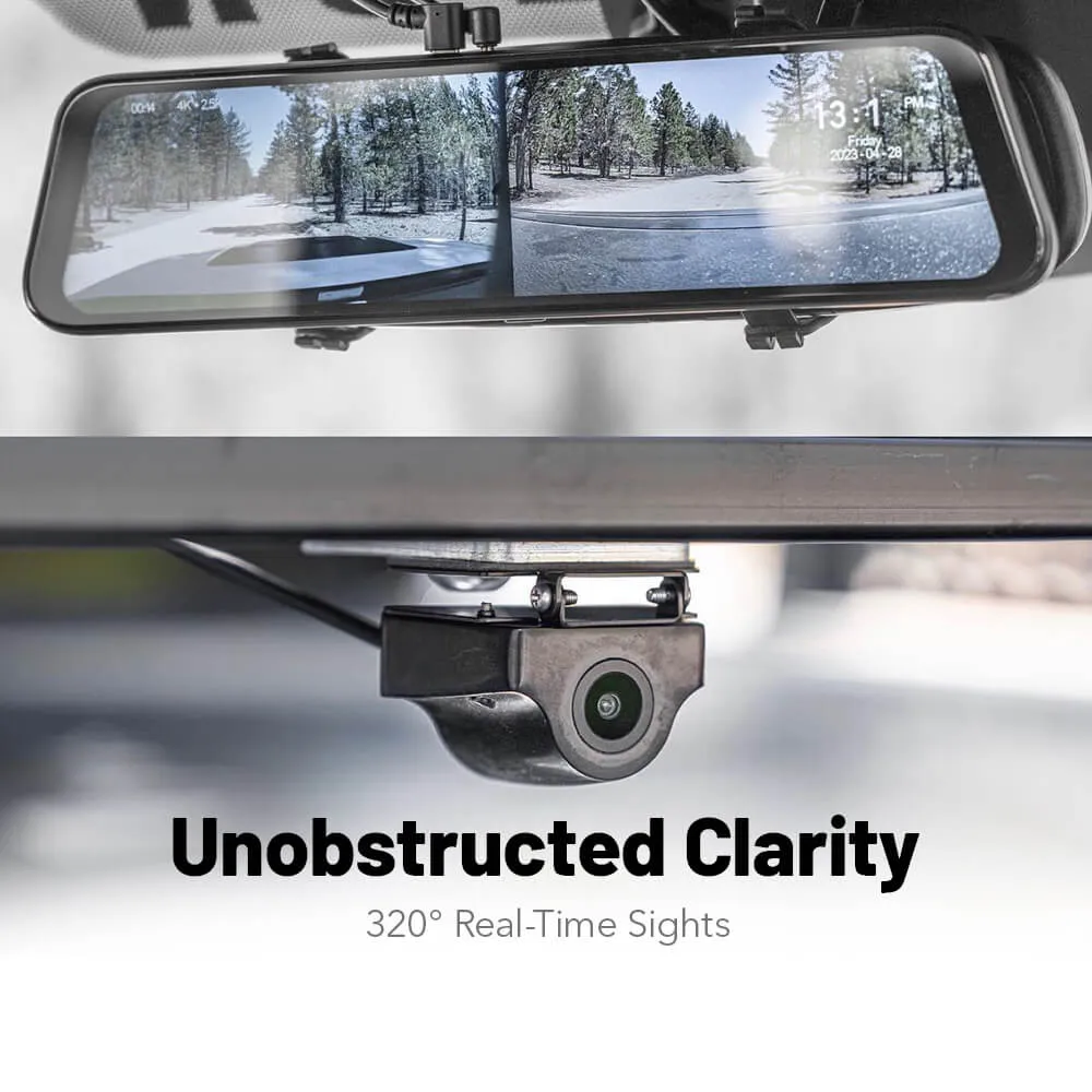 WOLFBOX G900 4K 2.5K Touch Screen Parking Monitoring Dash Cam Smart Mirror