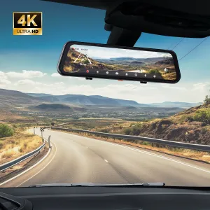 WOLFBOX G900Pro 12MP WiFi Smart Touch Screen Rear View Mirror Dash Cam